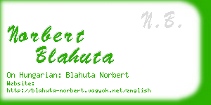 norbert blahuta business card